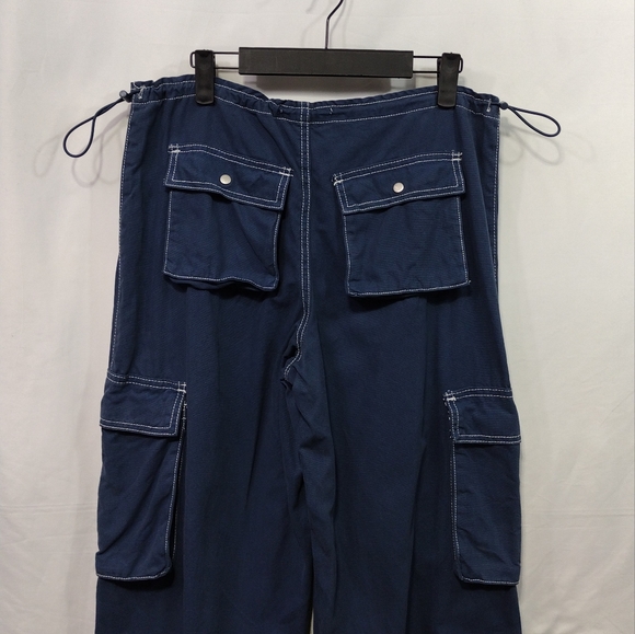 PacSun Cargo Baggy Parachute Pull-On Pants Womens XS Blue Streetwear Gorpcore - Picture 10 of 15